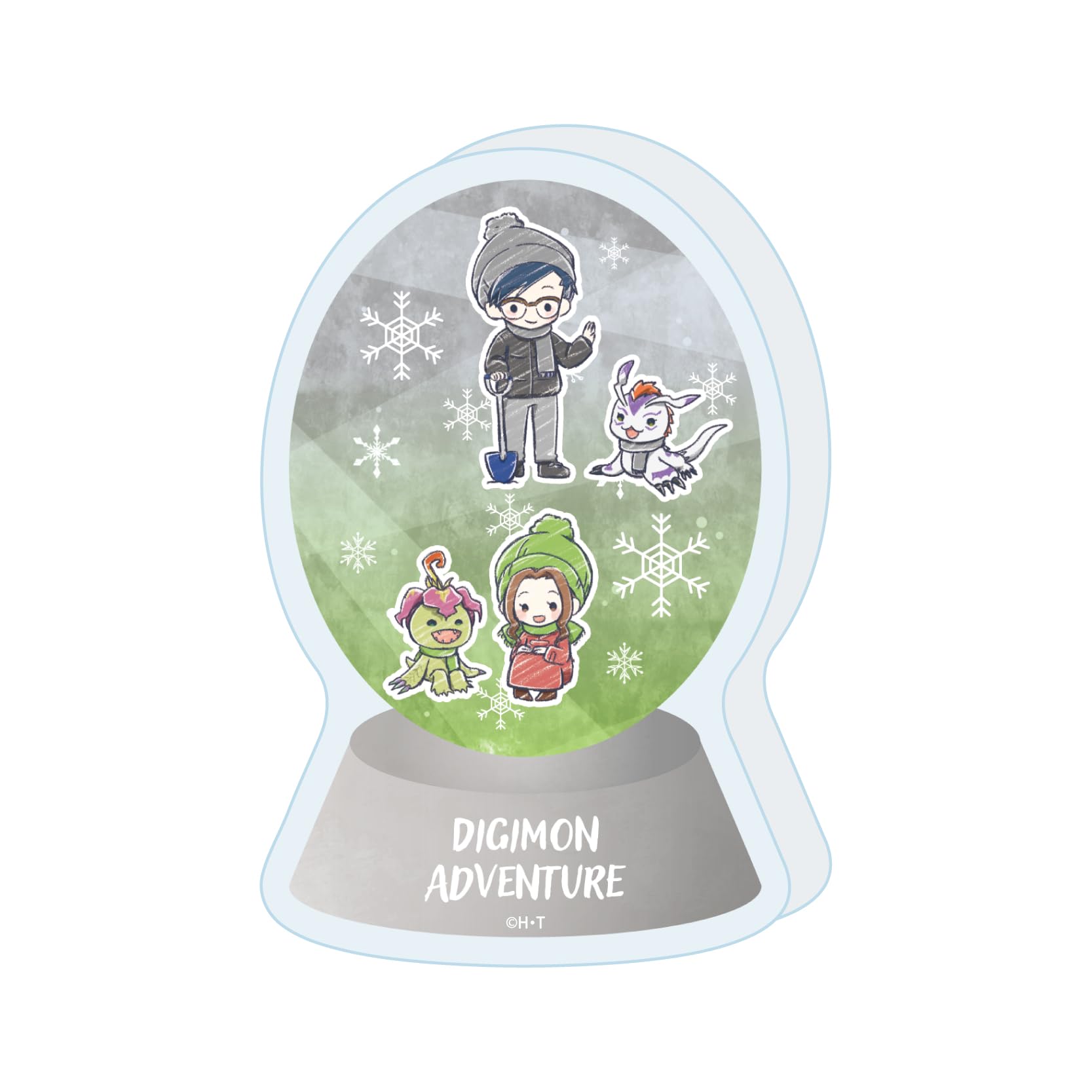 

Digimon Adventure 03 Mimi Joe Gomamon Snow Play Art Collection Bottle Tachikawa, Palmon, Kido, ver. [Graff Illustration]