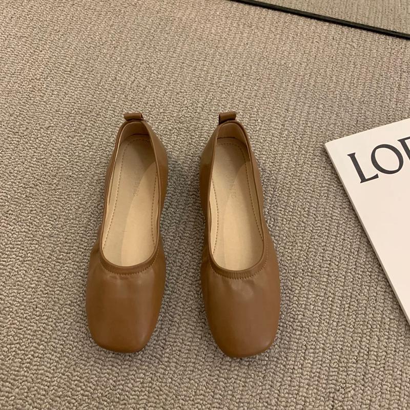 Fashion SUOJIALUN 2024 Summer New Women Flat Shoes Fashion Candy Color Ladies Round Toe Shallow Slip On Ballet Flats Soft Ballerinas Sho