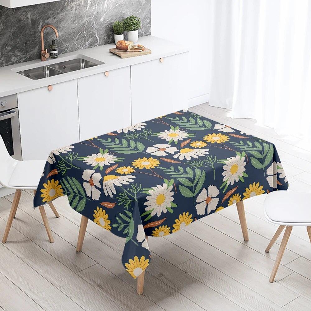 Plant Floral Rectangular Tablecloth Waterproof and Oil Resistant Wedding Party Decoration Restaurant Table Kitchen