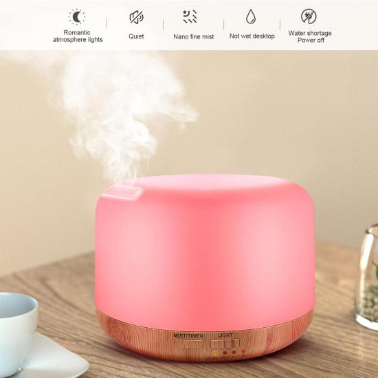 300ML Essential Oil Diffuser, Remote Control Ultrasonic Aromatherapy Oil Diffusers Cool Mist Humidifier, Waterless Auto-Off and 7 LED Light Colors