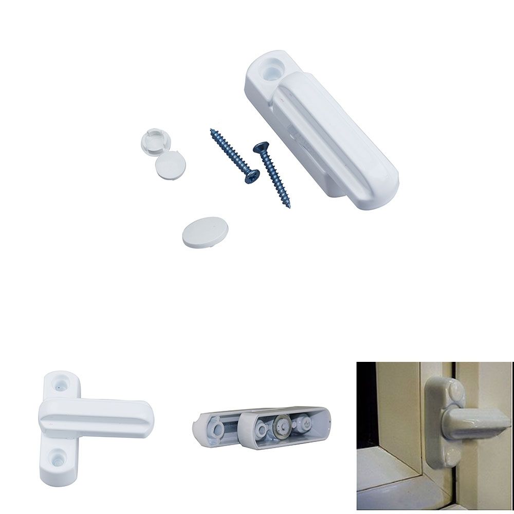 

Improvement Hardware Aluminum Zinc Zinc Alloy Sash Jammer Window Door Lock Replacement Security Hasps Locks