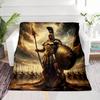Spartan Warrior Flannel Blanket - Soft Reversible All-Season Throw, Ideal Gift for History Lovers & Military Enthusiasts