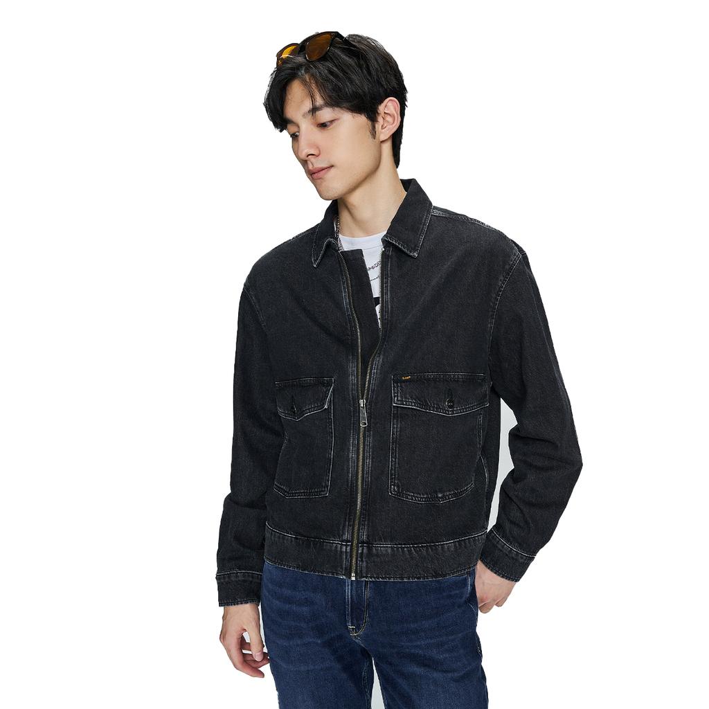 Lee Solid Color Work Denim Jacket Men jackets Black LMT004511100031A02862