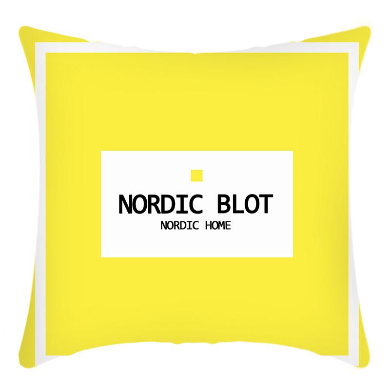 

New Pillowcase Art Abstract Letter Yellow Printed Cushion Home Sofa Cushion Cover 45 * 45Cm pillowcase