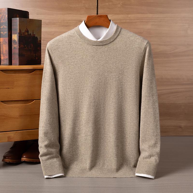 

Men s Slim Fit Cashmere Sweater - 100% Pure, Round Neck, Perfect for Business, Autumn & Winter XL