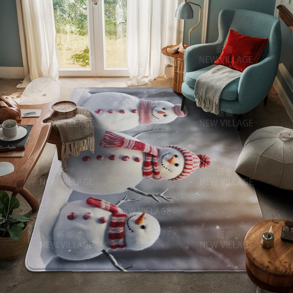 House Entrance Carpet Home Door Mat Living Room Bath Foot Bathroom Non-slip Water Absorption Rugs Bath Merry Christmas Winter