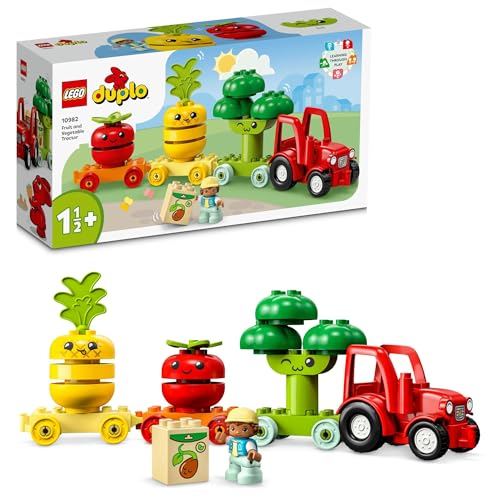 LEGO Duplo First Vegetable Tractor Toy, a Great Gift for Birthdays, Christmas, and Educational Toys for Boys and Girls Ages 18 Months, 2 Years, and 3