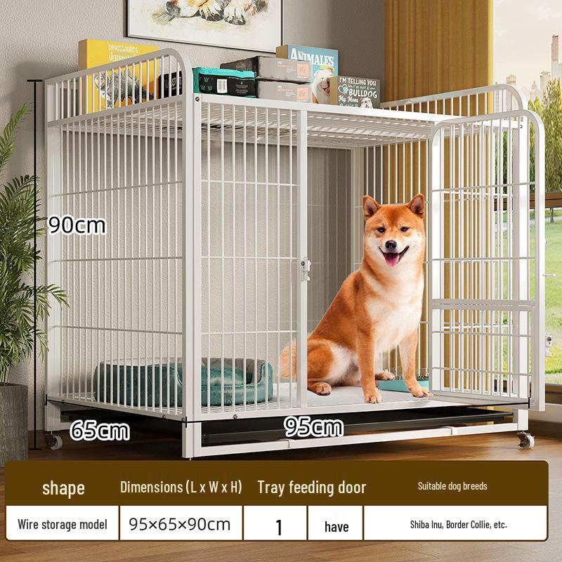 Heavy-Duty Iron Dog Cage for Medium and Large Dogs - Square Tube Design