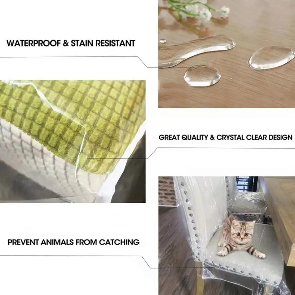 Neue transparente Stuhlbezüge Kratzfest PVC Esszimmerstuhl-Überwürfe Wasserdichte Staubschutz-Abdeckungen für das Esszimmer zu Hause