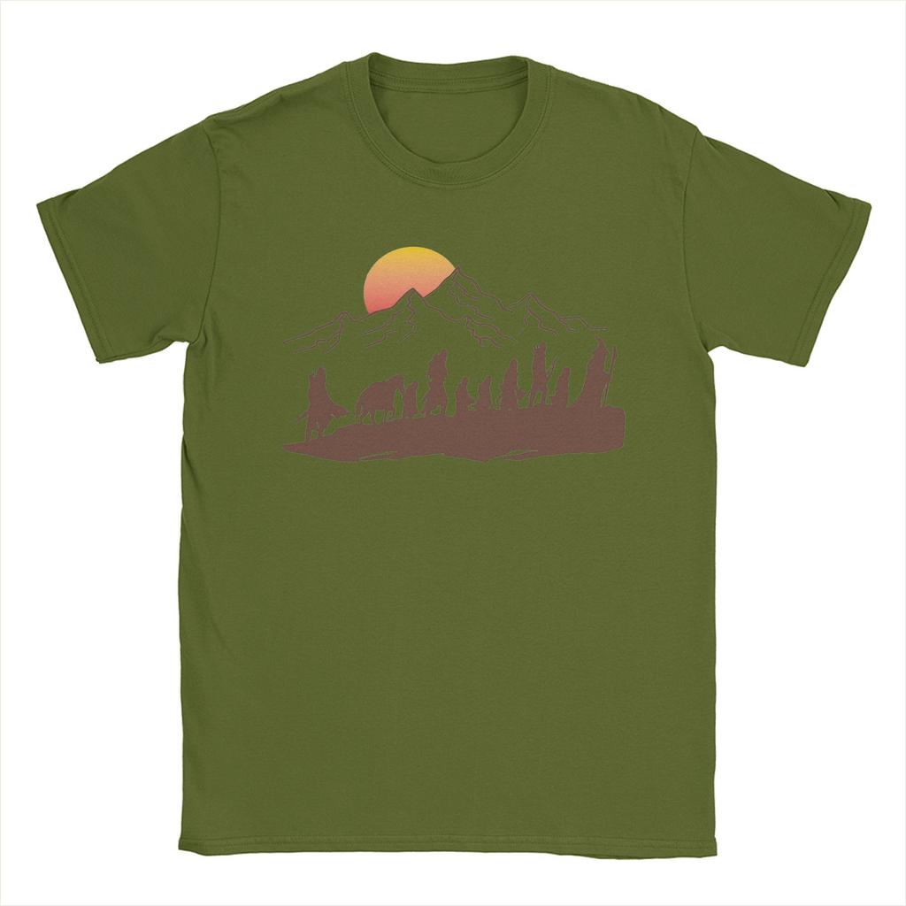 La Compagnia L-Signori degli A-Anelli Magliette Uomo Cotone Puro Magliette Divertenti Girocollo T-Shirt Manica Corta Vestiti Estivi