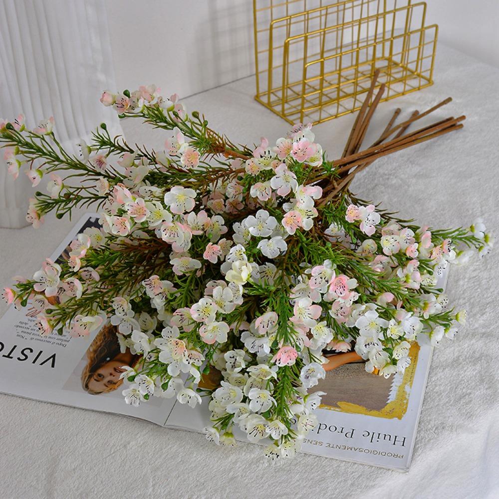 66cm Simulated Wintersweet Flowers Silk Fabric 7 Colors Home Office Vase Decoration DIY Gift Prop Cherry Blossoms Fake Flowers