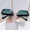 Frameless Sunglasses, Metal Trimmed Pc Textured Legs Simple Glasses Uv400