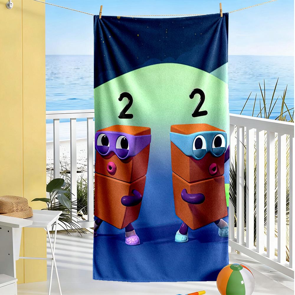 Numberblocks Beach Towel Soft Durable Quick-Dry Comfortable Lightweight Suitable for Sports, Travel, Swimming, Yoga, Bathroom, Beach, And Pool