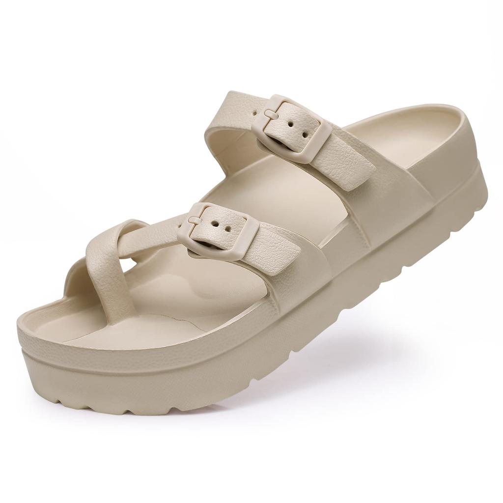 Fashion Shevalues Comfy Casual Women Slippers With Adjustable Buckle Soft Outdoor Beach Sandals Fashion Shoes Platform Women Sandals