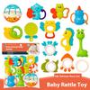 Infant and Toddler Chewable Teether Rattle Set 0-1 Year Old Baby Soft Rubber Hand Grip Ball Bag Rattle