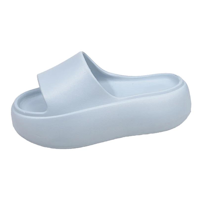

Fashion Summer Thick Bottom Eva Slippers Women Comfortable Non Slip Platform Sandals Woman 2025 Soft Sole Cloud Slides Shoes Female 40-41 синий