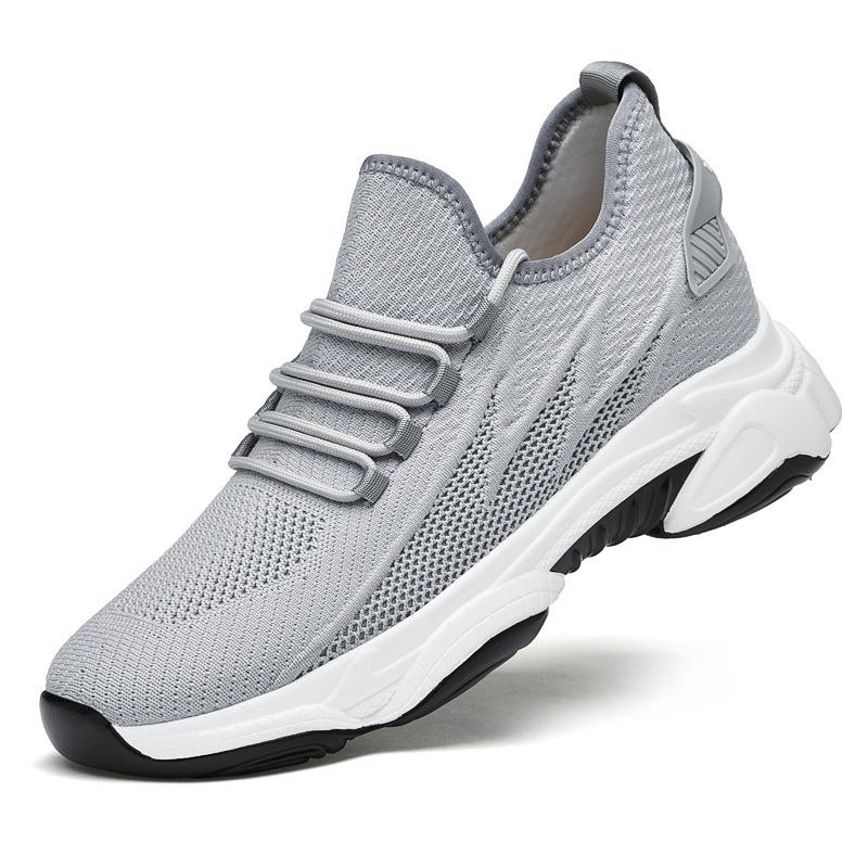 Man Mesh Breathable Soft-soled Running Shoes Sports Shoes Casual Shoes Invisible Inner Height-increasing Shoes Increasing Shoes