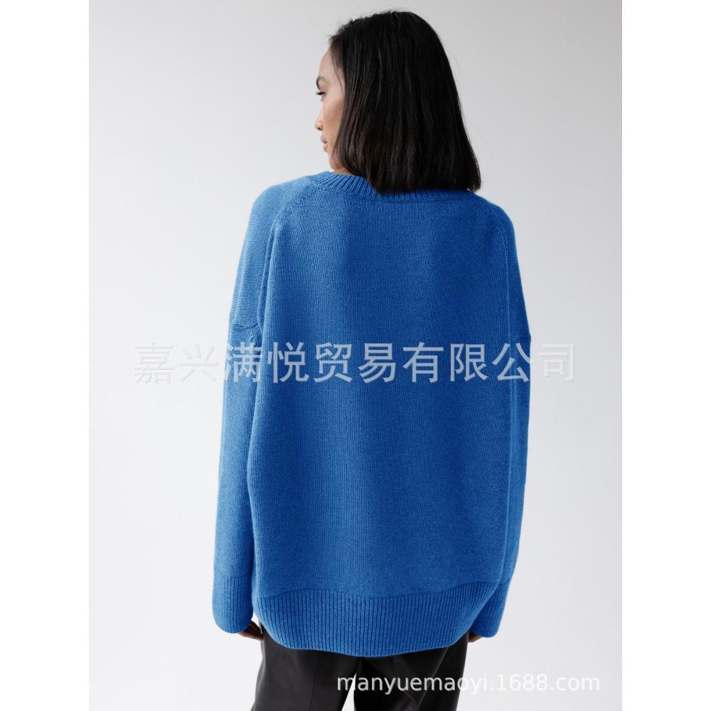 Women Round Neck Loose Knit Sweater, Autumn Winter Casual Soft Pullover Jumper for Ladies