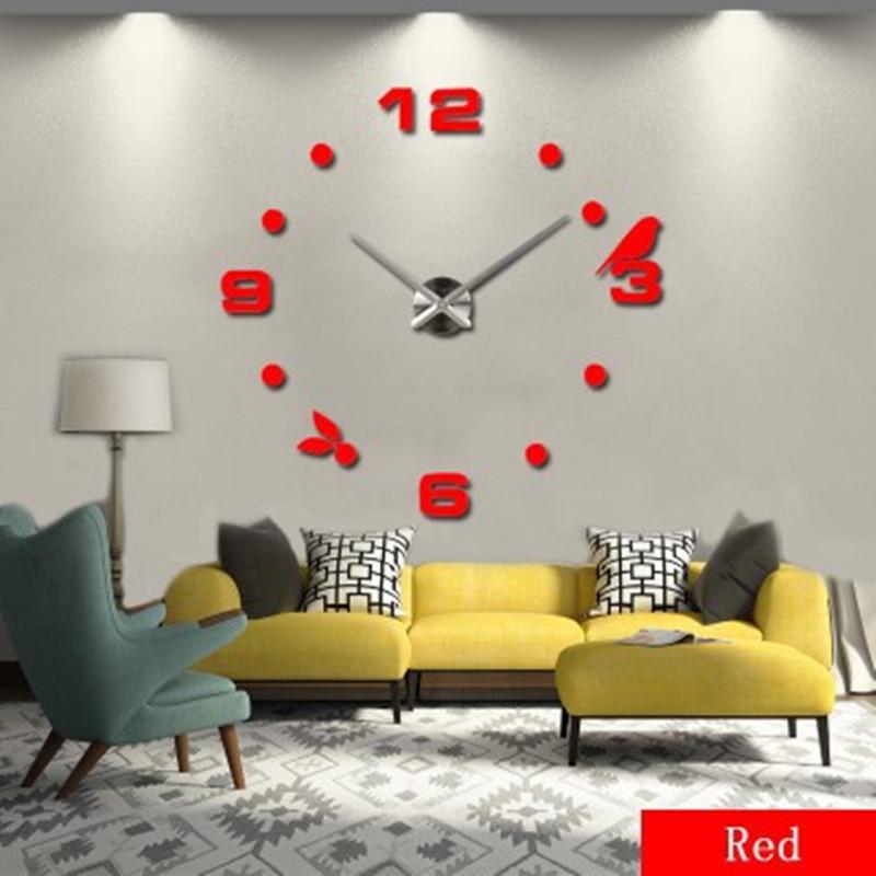 DIY Modern 3D Wall Clock Analog Mirror Surface Large Number Sticker Home Decor DIY Modern 3D Wall Clock Analog Mirror Surface Large Number Sticker Home Decor