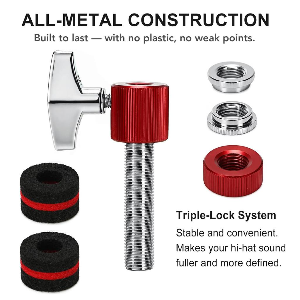 1 Piece Aluminum Hi-Hat Clutch – Standard 6-8mm Compatibility, Durable All-Metal Build, Replacement Part