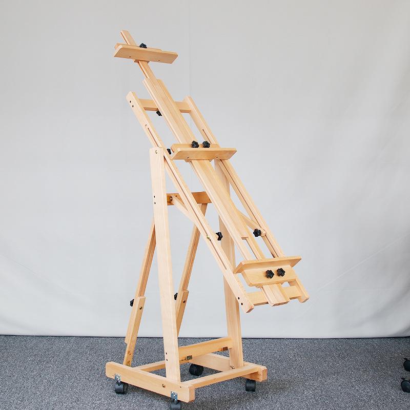 Adjustable Beech Wood Easel: Floor & Tabletop Folding Stand for Sketching & Oil Painting