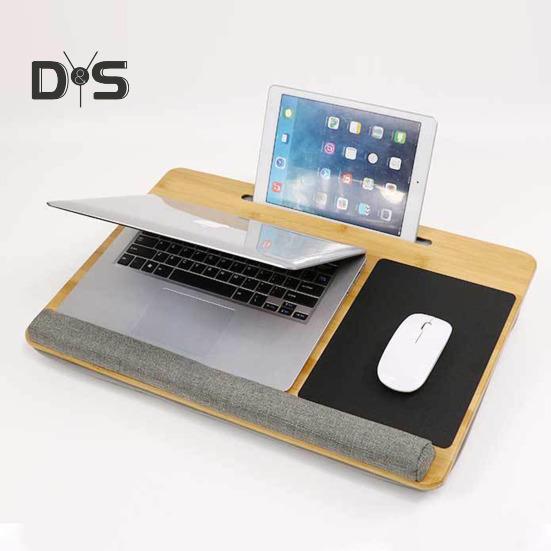 Scrivania Compatta per Laptop Supporto per Laptop con Poggiapolsi Maniglia Slot per Tablet Scrivania Multifunzionale da Ginocchio per Adulti Adolescenti Studenti