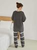 Gelato Pique Powder Logo JQD Pullover and Long Pants Set CGRY (PWNT245096) Women's