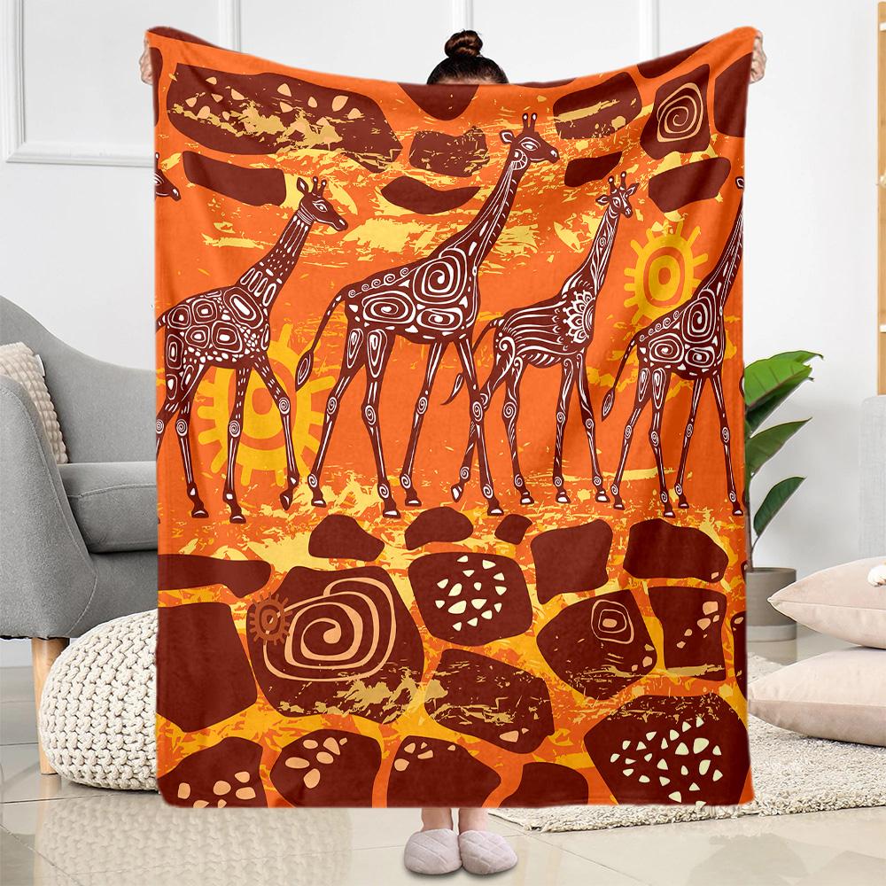 Deer Blanket Ultra-Soft Perfect for Chair Couch Sofa Four Seasons Universal Modern Style Gifts For Family Or Friends