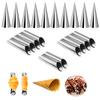 20PCS Croissant Molds Stainless Steel Round Tube Cone Tube Breads Mould Dessert Baking Tools Household Kitchen Bakery Gadgets