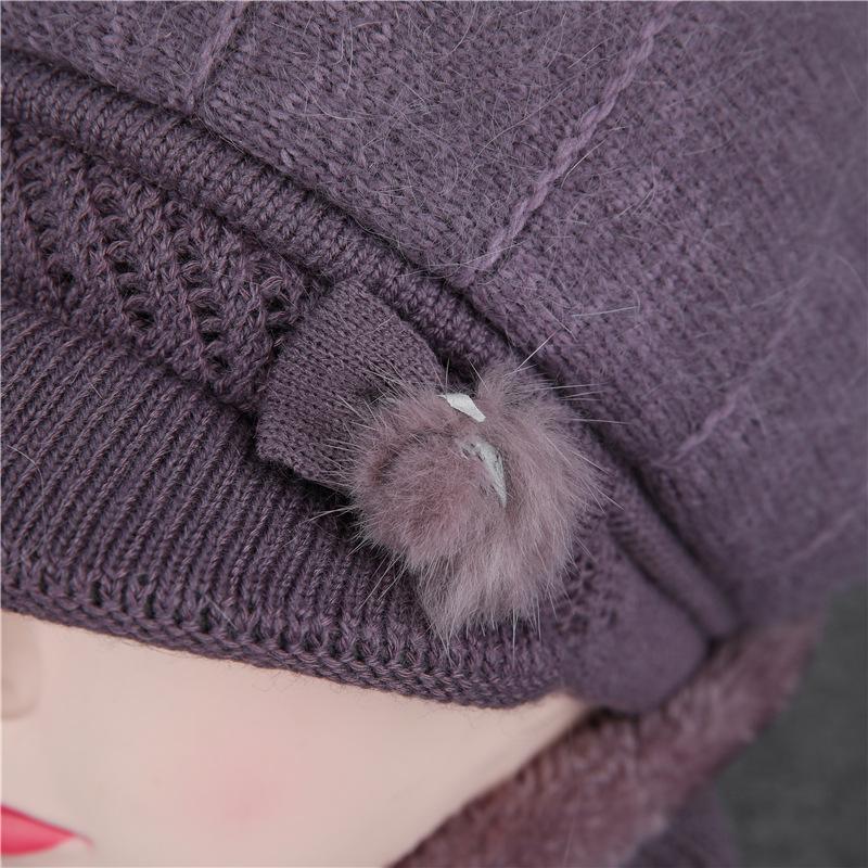 Hat Female God Mother Knitted Wool Hat Grandma Piled Thick Warm Elderly Cold Cotton Hat