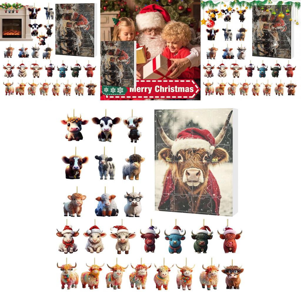 Weihnachts-Blindbox Mit Yak-Tier Acryl-Dekorationen Für Feiertagsbaum-Hänger Und Party-Geschenke