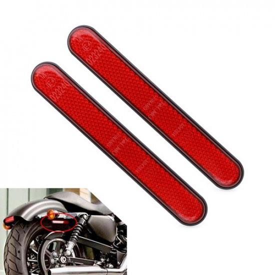 1 Pair Red Rear Mudguard Fender Reflector Fit For Harley Sportster 883 1200 X48