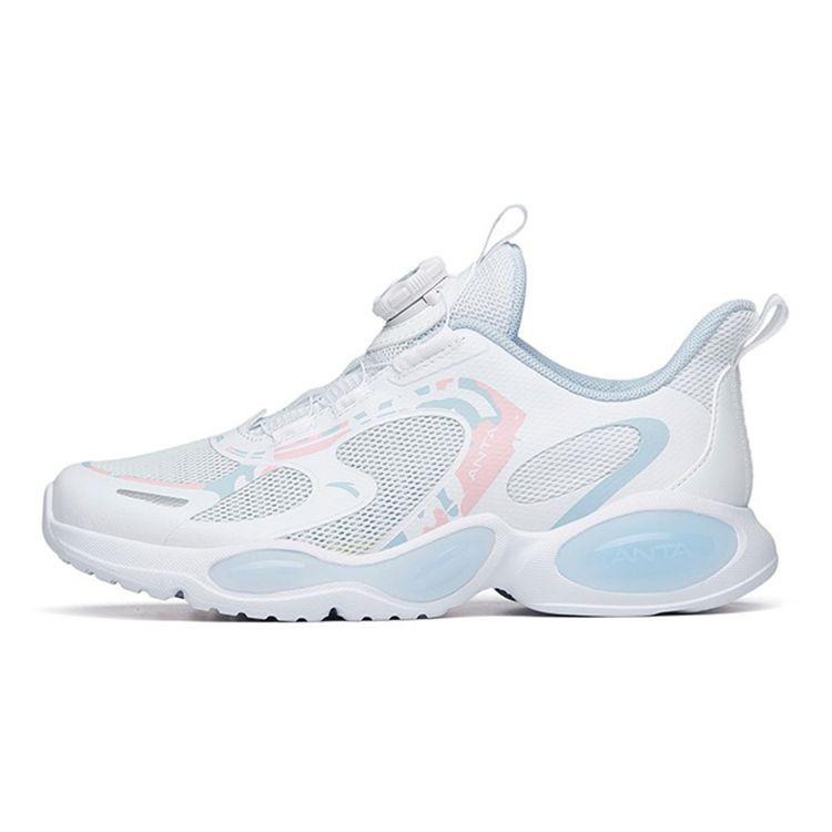 Anta Youth  Non-Slip Shock Absorbing Wear-Resistant Low-Top Running Shoes Kids sneaker White Blue 322225503-1