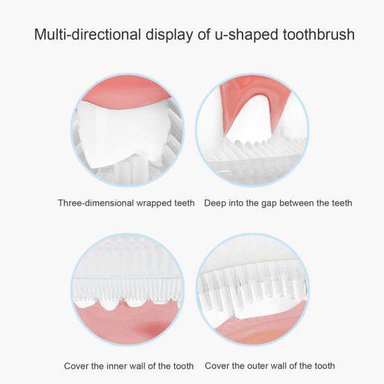 U-Shape Children Toothbrush Cow Design Silicone Bright Colored Newborn Toothbrush for Home