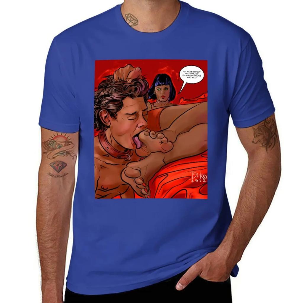 blue lock, a retro short-sleeved T-shirt with comic foot fetishism and funny prints, is a hot sale for men in summer