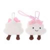 Kawaii Bow Clouds Plush Keychain Cute Sweet Cloud Stuffed Doll Keyring Bag Pendant Backpack Hanging Decoration Key Accessories