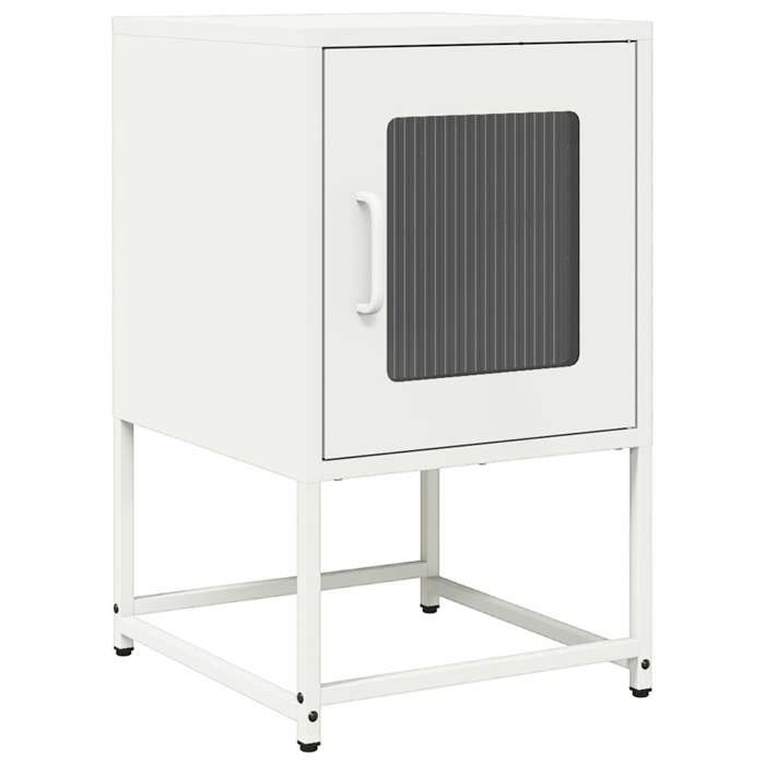 VidaXL Bedside Table White 36x39x60.5 Cm Cold-rolled Steel, Side Table, Bedside Cabinet, Side Table for 853331