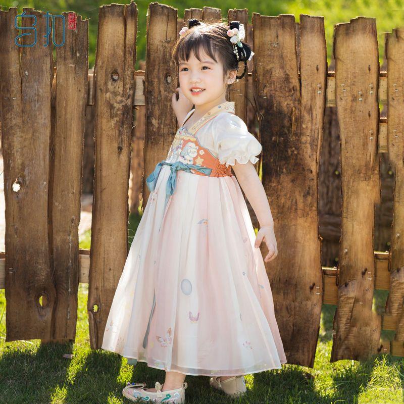 

Ханфу девушка в китайском стиле тканевое летнее платье античный костюм Тан костюм супер феи платье маленькая девочка юбка русалки принцессы нижнее белье XXL