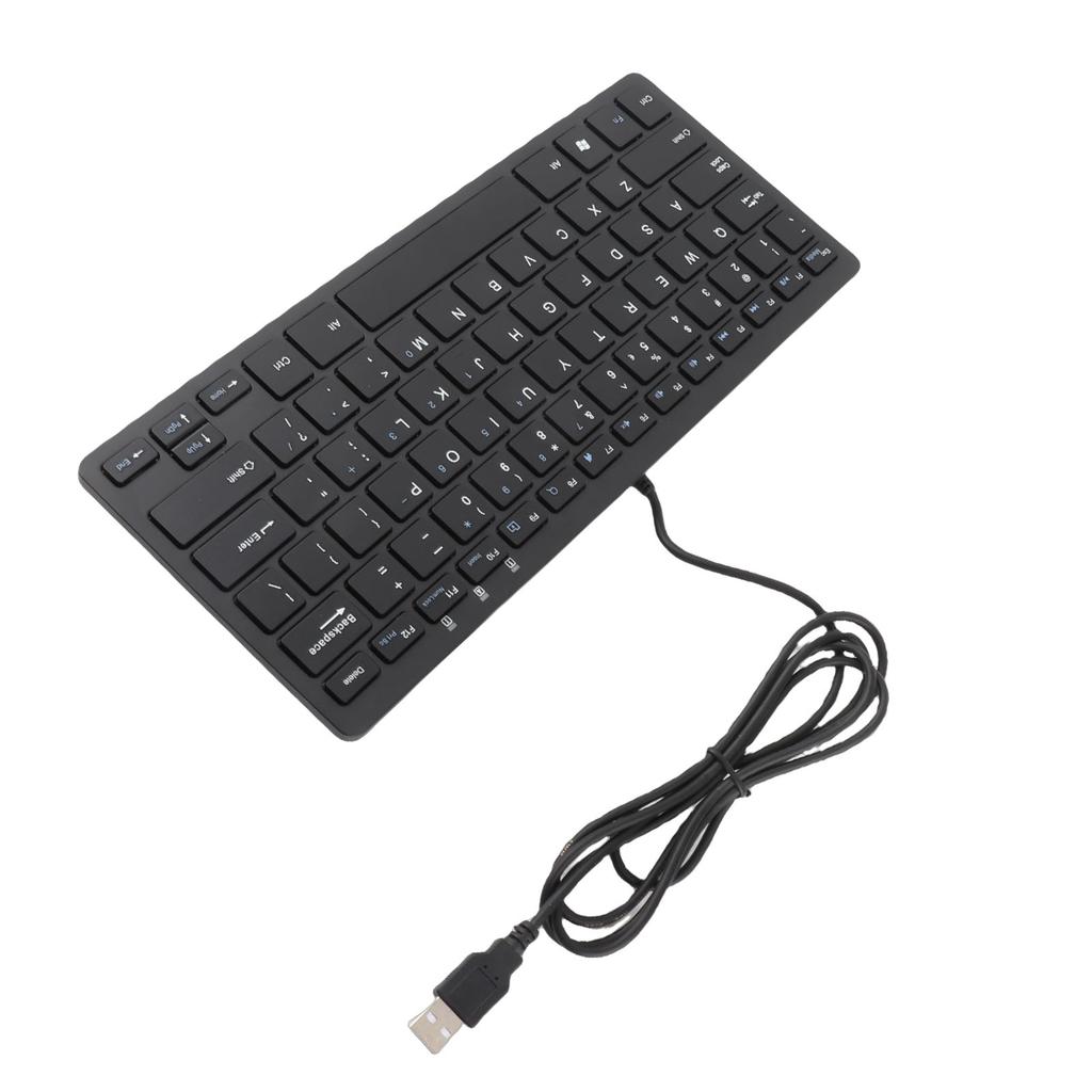 USB-Tastatur mit Kabel 78 Tasten Dünn Tragbar Rutschfest Tastatur für Laptops Desktops