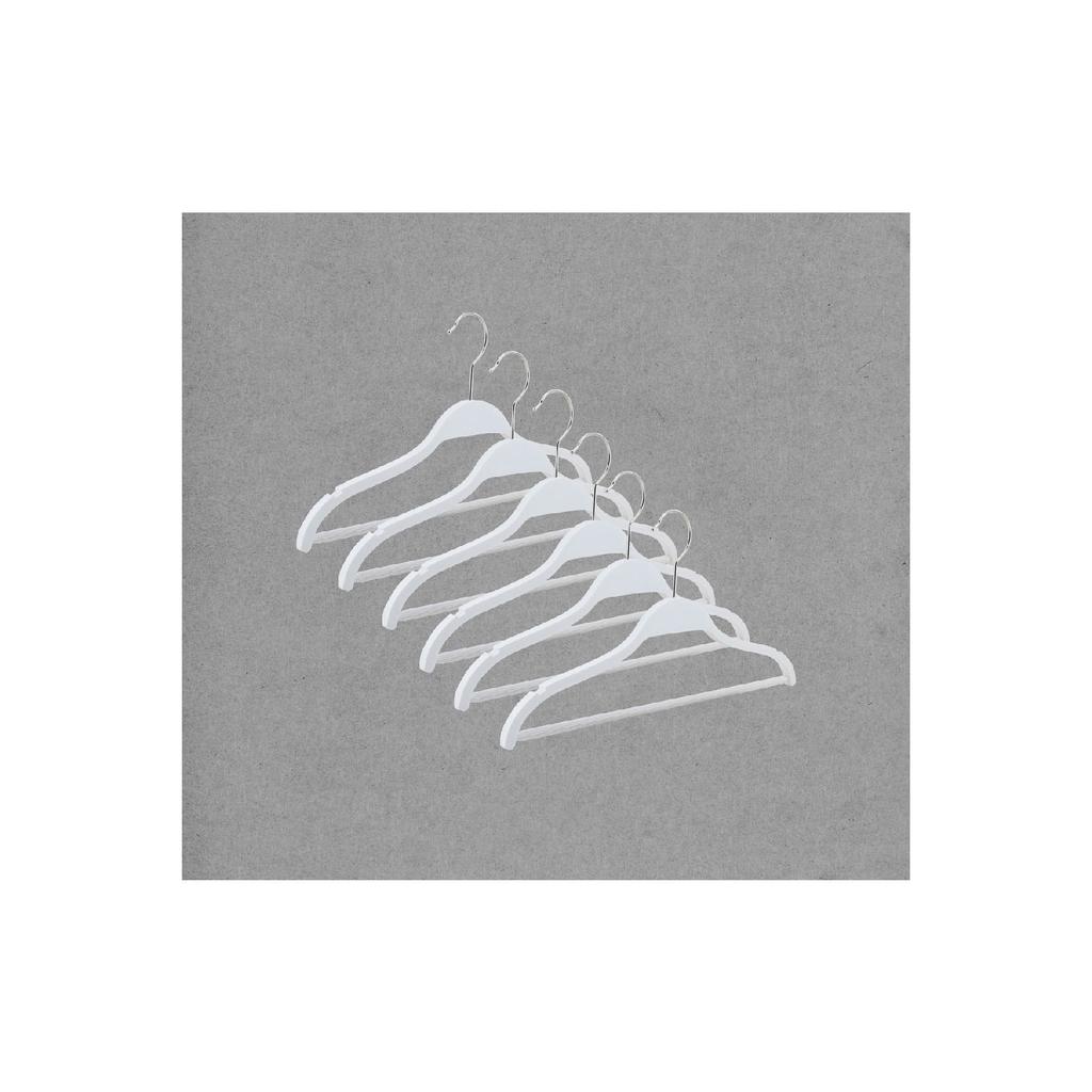 Wooden 3-7 Years Old Baby Clothes Hanger White Color 6 Pieces