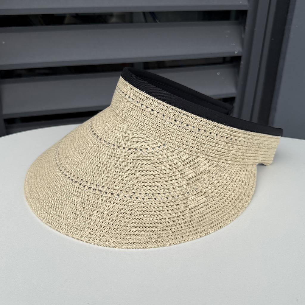 Summer high-quality seaside vacation beach empty top hat sunscreen straw hat women's breathable casual sunshade straw hat