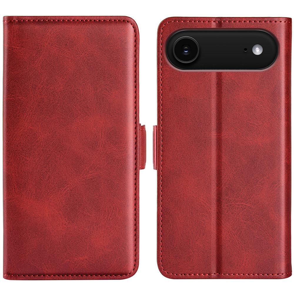 For iPhone 17 Air Case Calf Texture Leather Wallet Phone Cover
