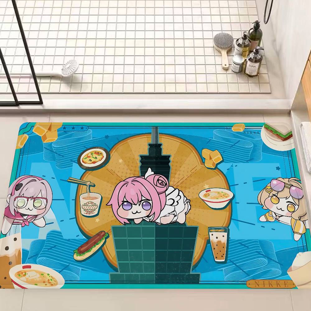 Doro NIKKE The Goddess of Victory Game Floor Mat Rectangle Anti-slip Home Soft Badmat Front Door Indoor Outdoor Mat Welcome