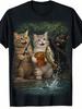 Funny elements Valentine's Day cotton men's round neck t-shirt retro humor design opaque round neck short sleeve loose c
