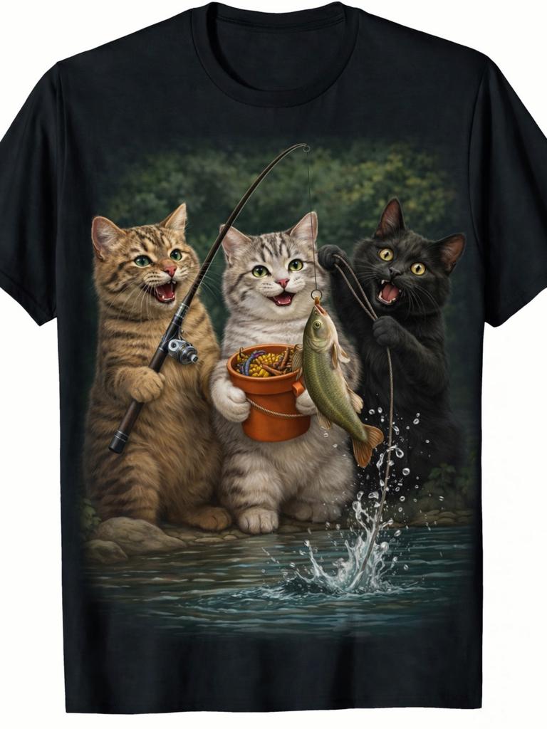 Funny elements Valentine's Day cotton men's round neck t-shirt retro humor design opaque round neck short sleeve loose c