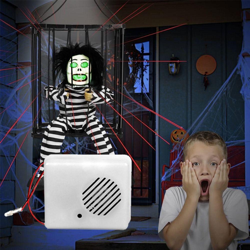 LED Voice-activated Scary Props ABS Halloween Scream Speaker Haunted House Props