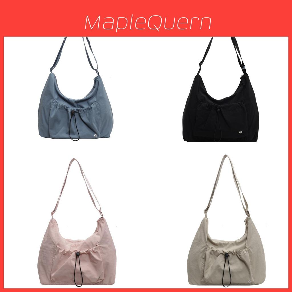 Nylon Shoulder Bag For Women With Wrinkled Dimple Design And Zipper Closure For Casual Travel