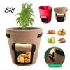 Durable Fabric Planter Bag Flowerpot Grow Bags with Handles And Side Hook Raised Bed Alternative Loop Opening Container Reinforced Stitching