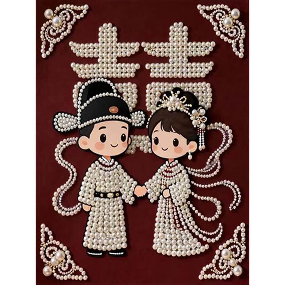 

Pearl Tie The Knot DIY Diamond Art Kits 15.7x19.6inch Gem Art Diamond Painting Kits Without Frame for Adults Gift Idea Home Wall Decor 40x50cm