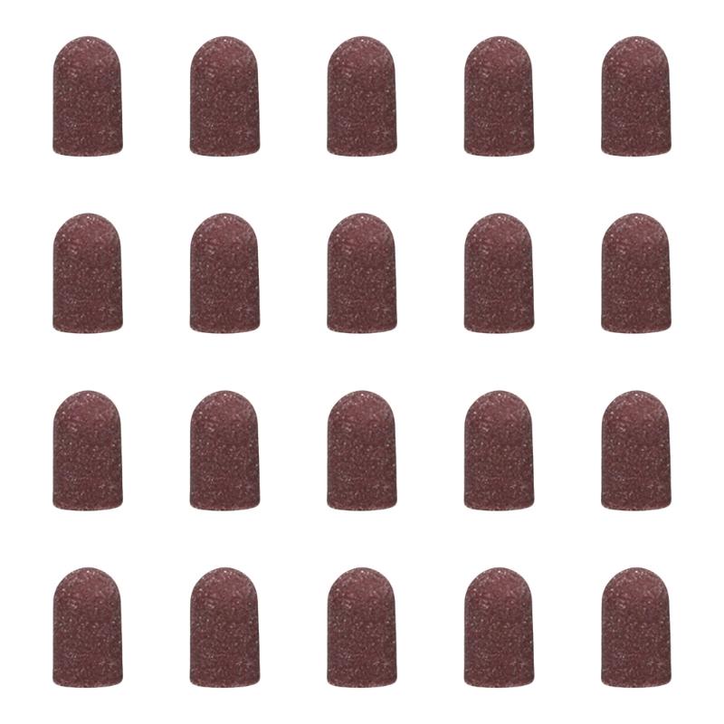 20 Pieces Practical 80-180 Grit Sanding Caps Great For Nail Cutters Suitable For Manicure Pedicure And Podiatry